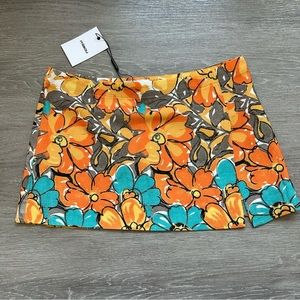 Miaou Mini Micro Skirt in Parisian Flower Orange